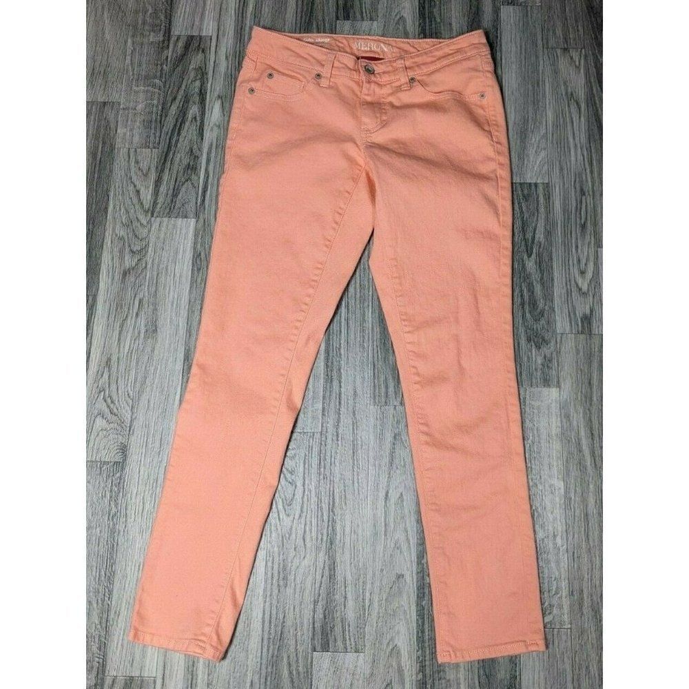 Merona Womens Size 2 Skinny Fit 3 Ankle Denim Pink Jeans